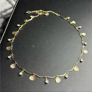 Aerie Gold Shell and Crystal Necklace